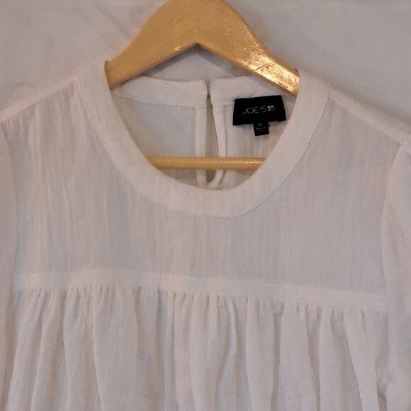 JOE'S JEANS OPTIC WHITE SHIRA COTTON TOP PUCKERED IN SIZE M NWOT - Picture 6 of 13